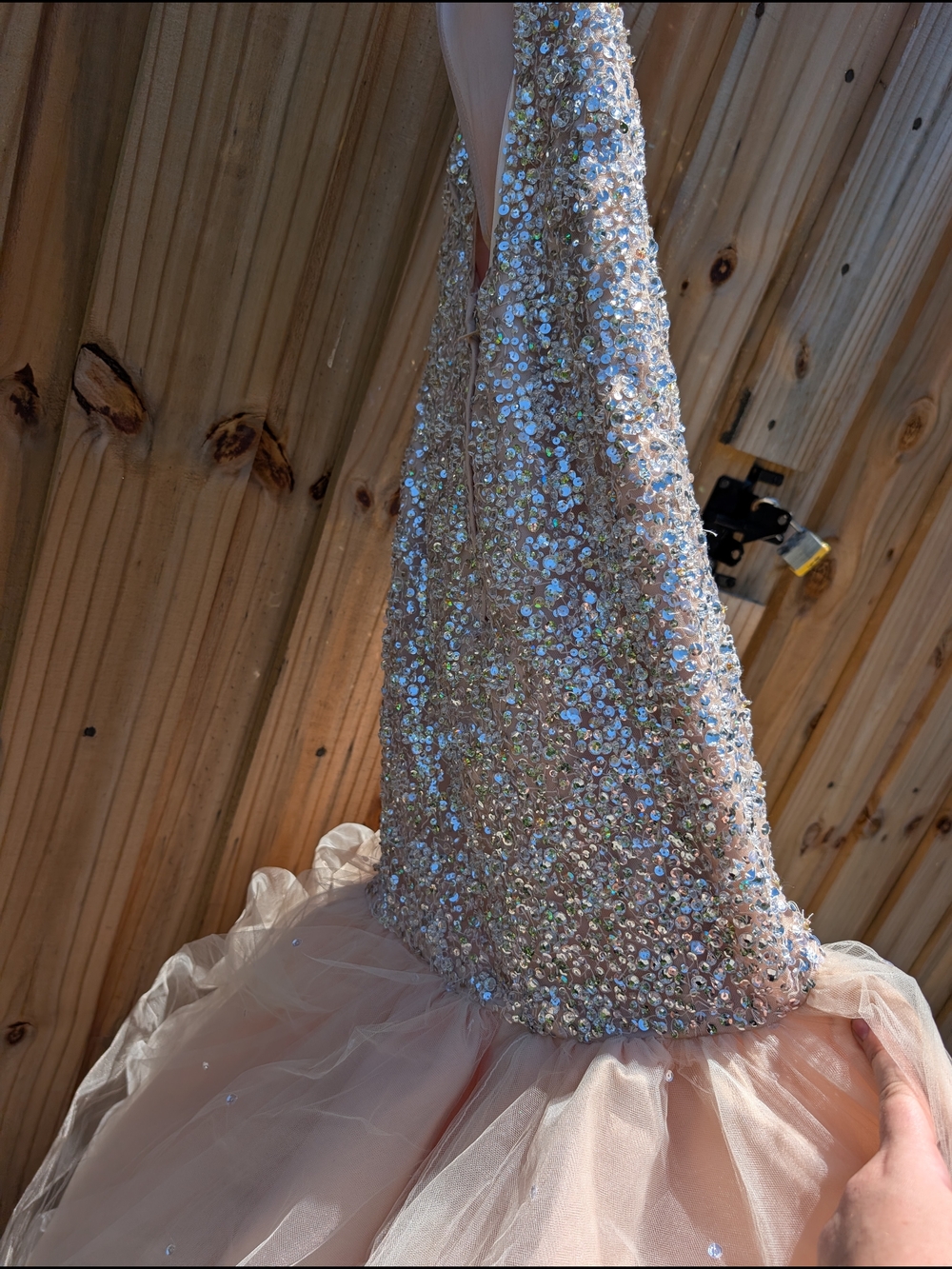 Beaded sequin Halter  PROM DRESS MERMAID SIZE US 0 Morilee by Madeline gardner - Picture 4 of 7